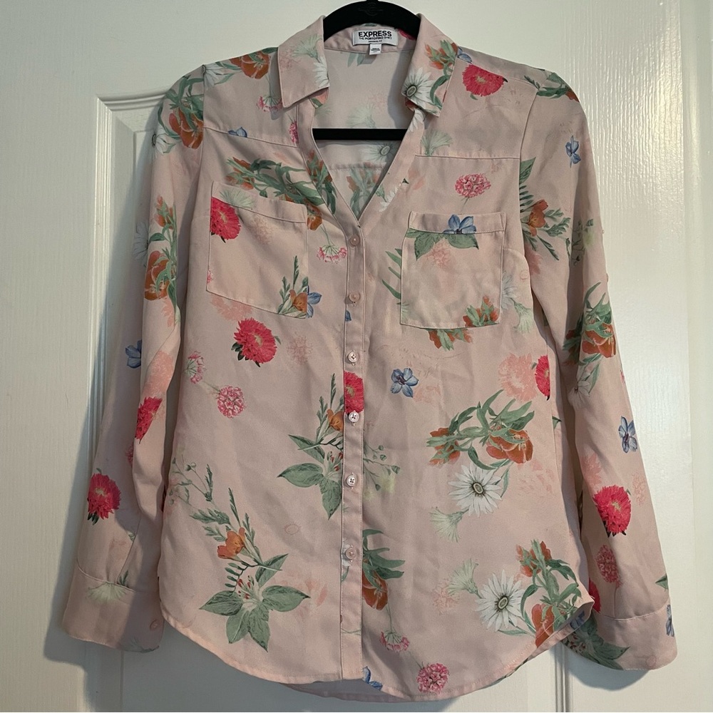 Express Floral Print Button-Up Shirt